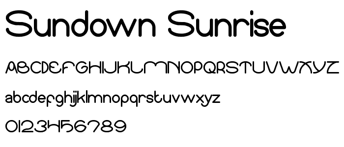 SUNDOWN sunrise font